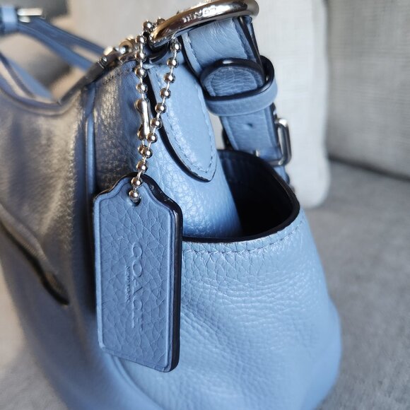 Coach C2853 Rori Silver/Blue Pebble Leather shoulder bag - Picture 8 of 12